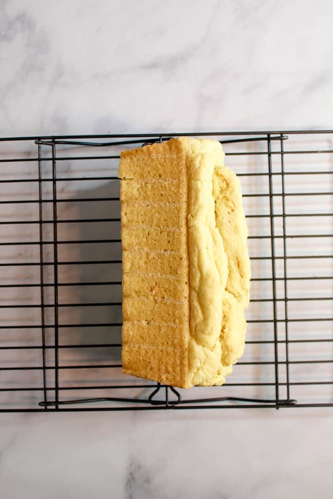 gluten free yeast free bread cooling on a wire rack
